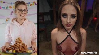 Молоденькая девушка увлекается групповым еблей