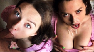 Мужик спустил на лицо после минета | The guy pulled down on the face after blowjob